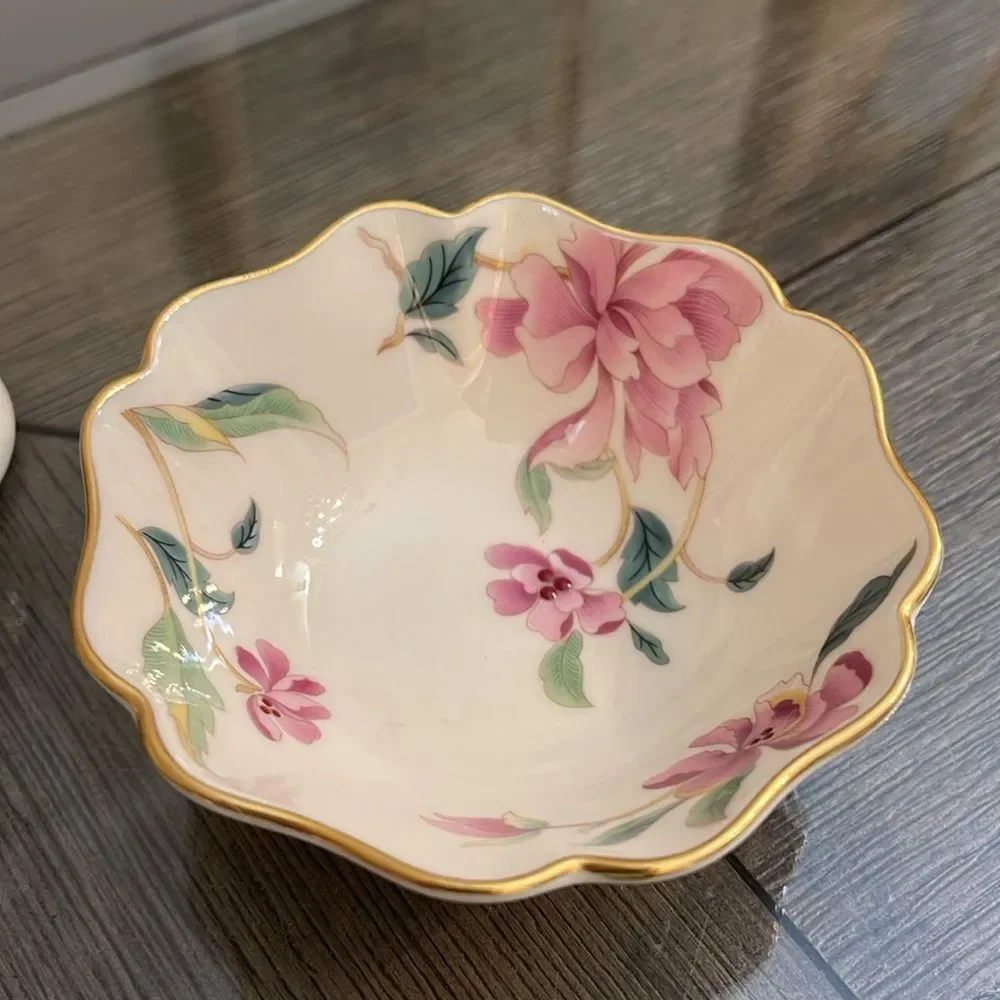 Lenox Barrington Vase & Bowl Floral Flower Vase & Trinket Dish